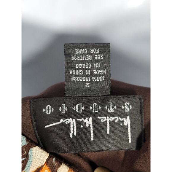 Nicolle Miller Studio Spaghetti Straps Beading LCocktail Dress Floral - Picture 10 of 11